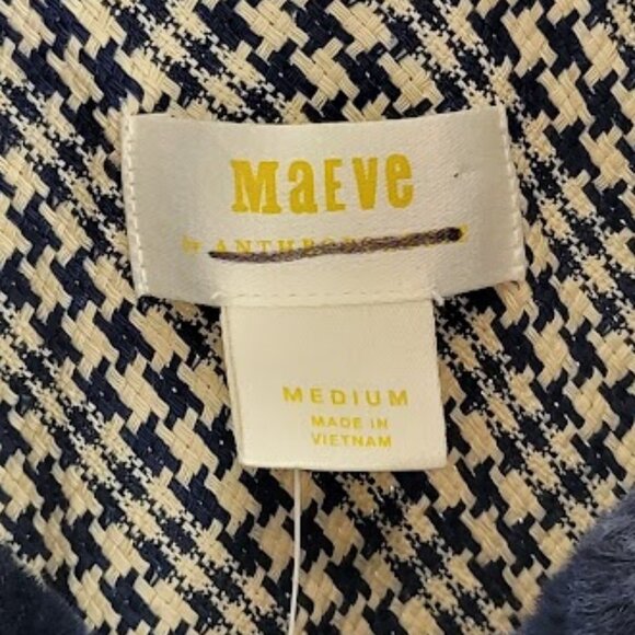 ANTHROPOLOGIE MAEVE tweed faux fur-collar jacket Sz M NEW - Picture 10 of 11